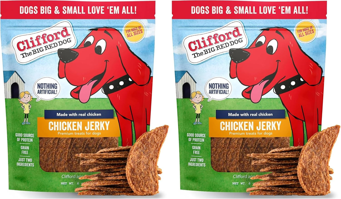 Clifford The Big Red Dog Soft Training Treats for Puppies and Dogs – Healthy, High Protein, Grain Free, Soft Puppy Treats for Small Dogs and Large – Real Chicken Jerky– 6oz (Pack of 2)