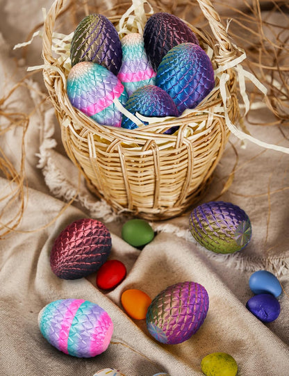 Cessfle 【2025 Updated 3D Printed Dragon Egg, Articulated Crystal 3D Printed Dragons with Wings, Cool Unique Birthday Gifts for Boys Kid Teen Adult, Dinosaur Eggs Fidget Toy