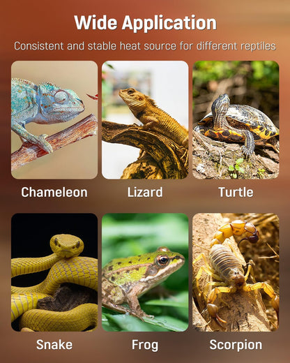 Pawfly Reptile Heat Pad with Thermostat & Timer - Reptile Heating Pads 25 W, 17.7 x 8 Inch Hermit Crabs Heating Pad, Heat Mat for Reptiles Turtles Frogs Snakes Lizards Geckos Plants Seedlings