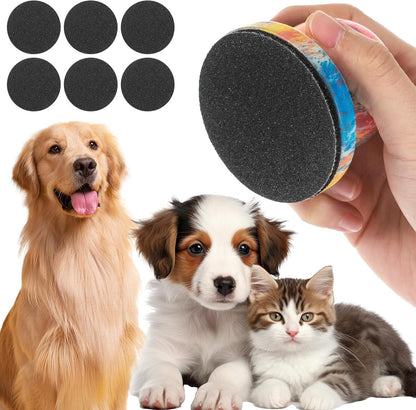 Dog Nail File with 6Pcs Replaceable Filing Disc, Dog Scratch Board for Safe and Easy Nail Care, Dog Nail Scratch Board Ensures Smooth and Healthy Nails for Dogs and Cats (Colorful)