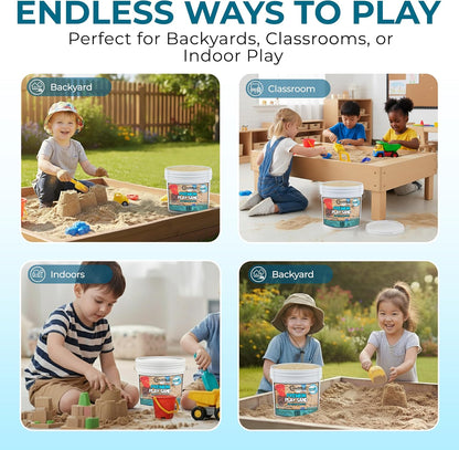 Trade Grade Play Sand for Sandbox Sand for Kids - Bulk Bucket Natural Play Sand for Kids, Sensory Play, Tables, & Outdoor Fun, Perfect for Wet Castle Building & Creativity (10 Pounds)