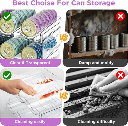 REFLYING Cat Food Can Organizer, Can Organizer for Pantry，Transparent Cat Food Storage Container Holds 54 (3.5oz) Cans, Canned Food Organizer and Storage for Countertop Kitchen Cabinet (3 Layers)
