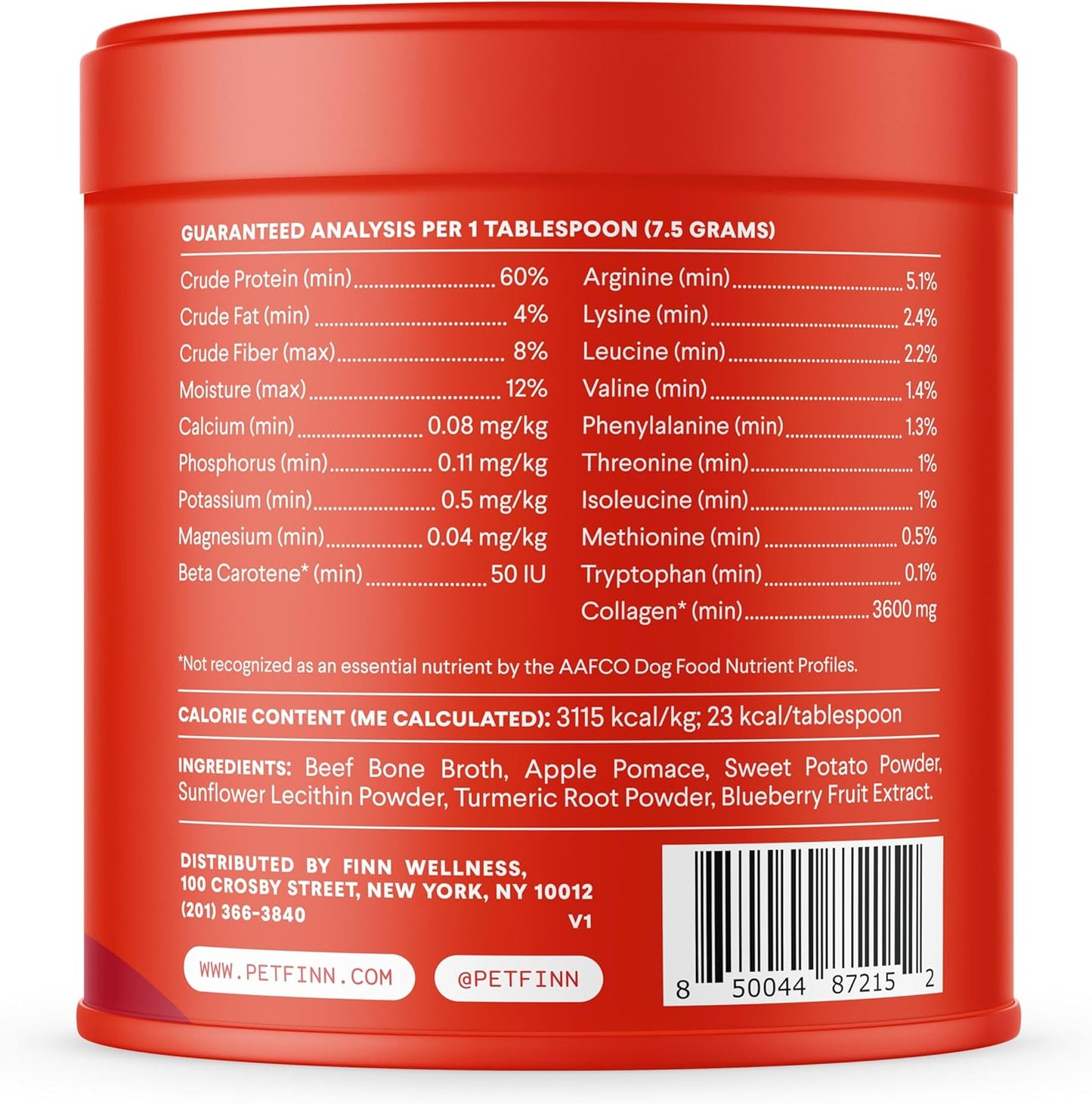 Finn Bone Broth Plus for Dogs | Joint & Mobility Topper Packed with Collagen & Amino Acids | Only 6 Ingredients | Powdered Meal Topper for Dogs