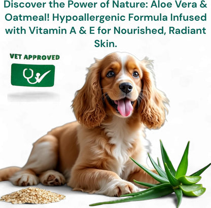 Dog Conditioner for Allergies and Itching & Daily Use - Detangling, Deshedding & Moisturizing Formula | Dog Coat Conditioner for Sensitive Skin | Grooming | Hypoallergenic | Itch Relief with Aloe