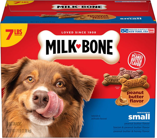Milk-Bone Peanut Butter Flavor Naturally & Artificially Flavored Dog Biscuits - Crunchy Dog Treats - 7 Pounds (Packaging Design May Vary)