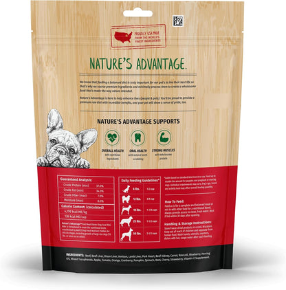 Nature's Advantage Freeze-Dried Raw Red Meat Dinner Dog Food Mini Nibs, 14 oz | Beef, Venison, Fruits, Veggies | Grain Free, High Protein Nutrition