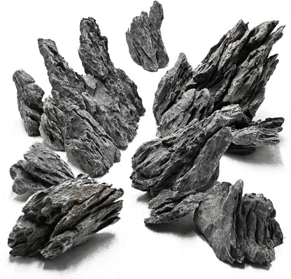 Unocho Seiryu Rock Aquarium Stones 11lb Natural Dragon Stone for Aquascaping Fish Tank Aquarium Landscaping Model Tank Decoration Miniature Fairy Garden(3-8 Inches)