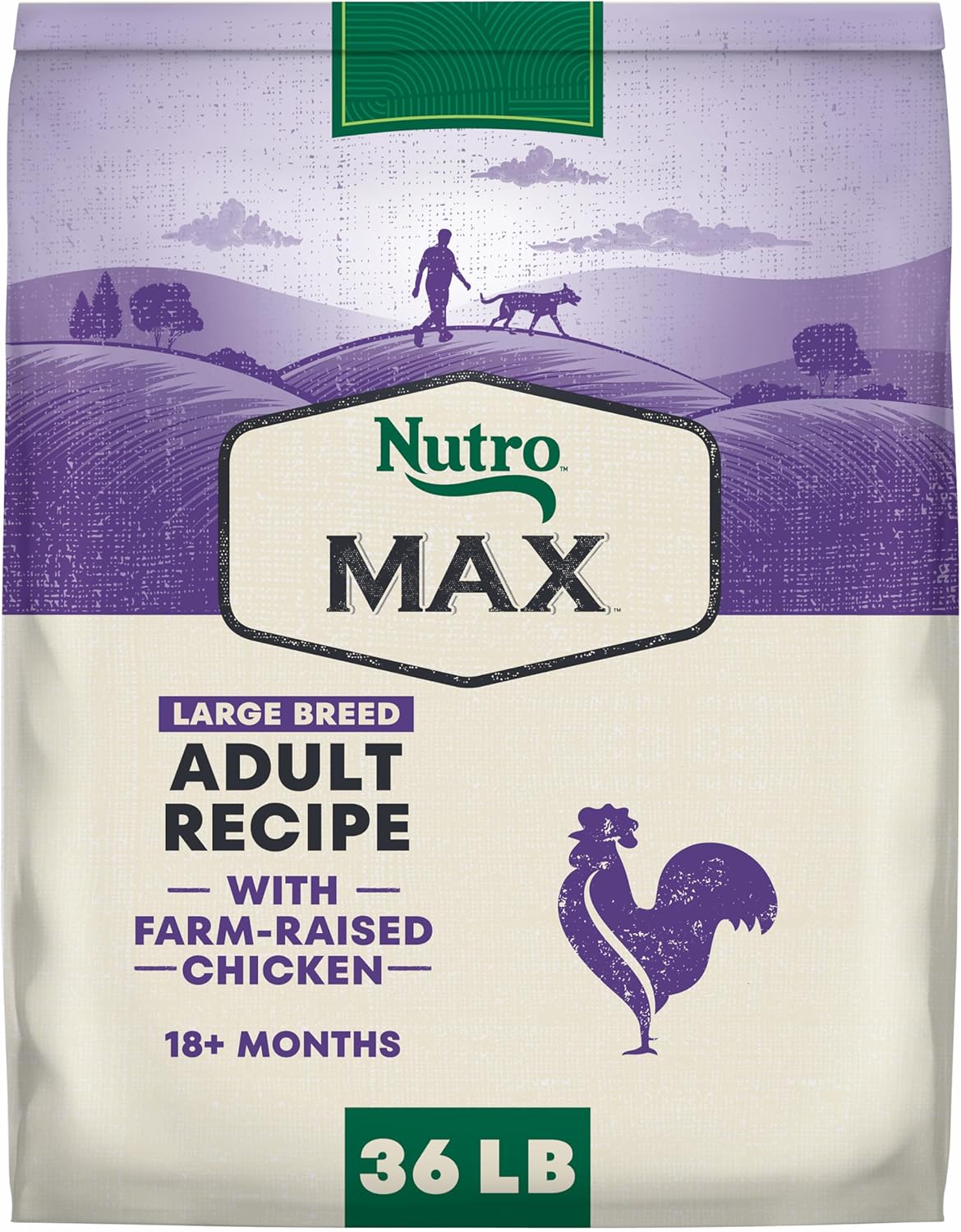 Nutro Max Adult Large Breed Dry Dog Food with Farm-Raised Chicken, 36 lb Bag