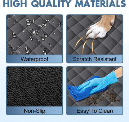 Backseat Cover for Dogs, Waterproof and Non-Slip Pet Bench Seat Covers, Car Seat Protector for Back Seat, Universal Size Rear Car Seat Cover Fits Cars, Trucks and SUVs, M-Charcoal Grey&Grey