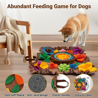 Snuffle Mat for Dogs - Dog Toy to Keep Them Busy Non-Slip Slow Eating Dog Food Mat - Lick Mat for Dogs Encourages Natural Foraging Skills Reduces Anxiety & Boredom Hand and Machine Washable
