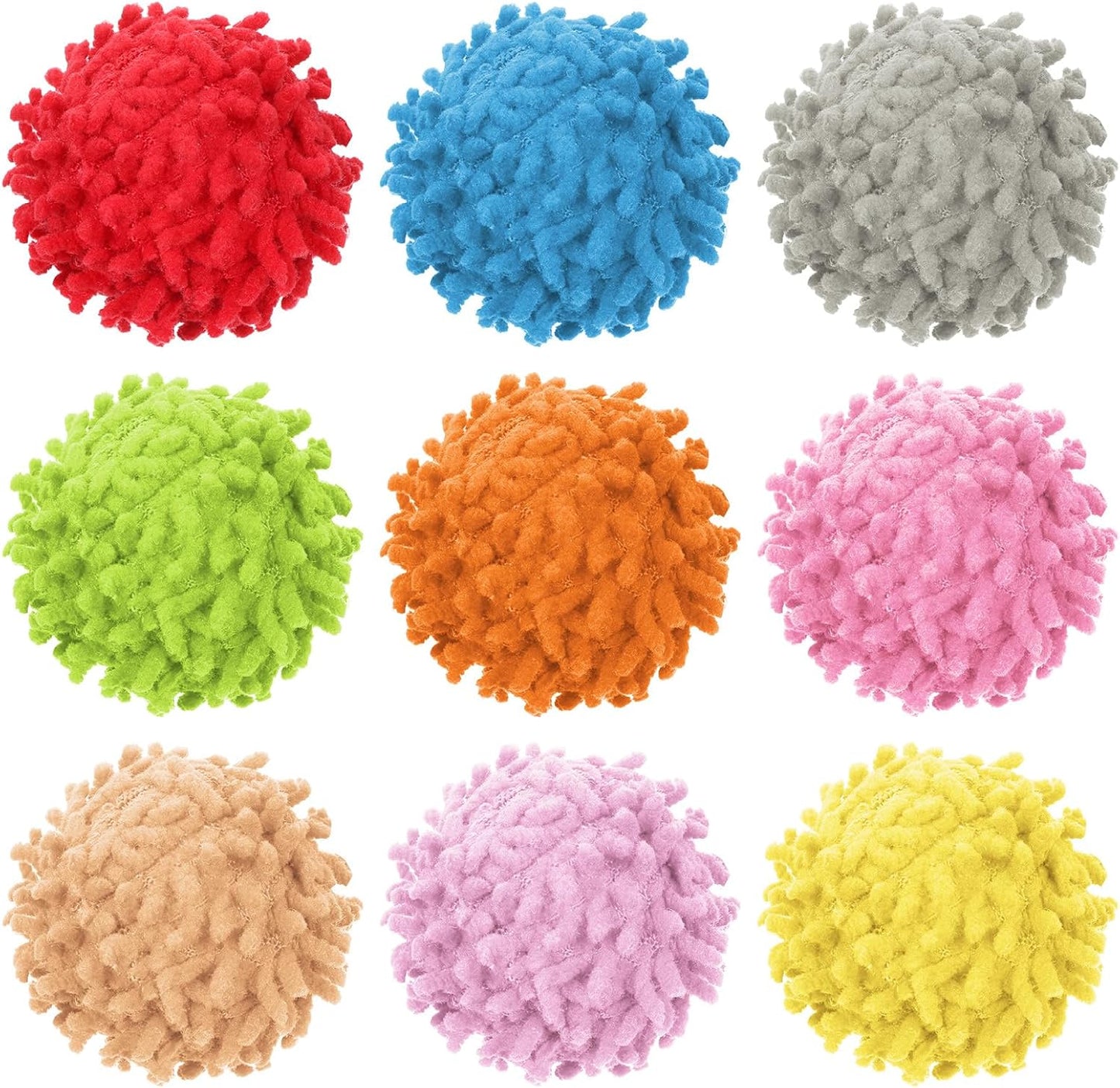 9 Pcs Fuzzy Cat Ball Toys Kitten Puff Balls Safe Pom Pom Balls for Indoor Cats 2-inch Colorful Cats Toy Ball Soft Catss Poms Kitten Chasing Toys with Bell for Catss Kittens Pet Exercising Playing