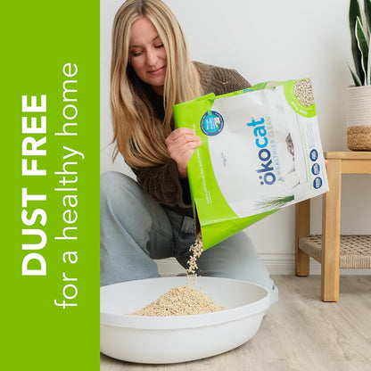ökocat Dust Free Non-Clumping Paper Pellet Cat Litter, Unscented, 8 pounds - Natural Ingredients, Controls Odor, Dust Free, Great for Homes with Allergies, Postsurgical Needs