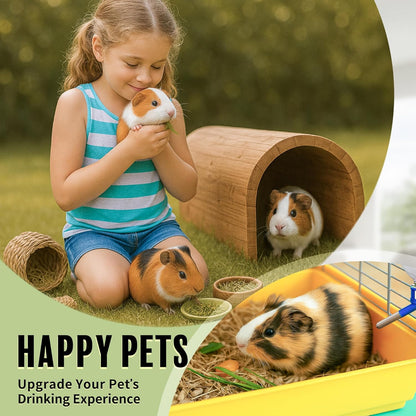 Choco Nose No-Drip Water Bottle Feeder for Guinea Pigs, Hamsters, Bunnies, Ferrets, & Small Pets, 10.2 fl.oz, 300ml - Easy to Install in Cages/Crates, US Patented Leakproof Nozzle 10mm, Blue (C128)