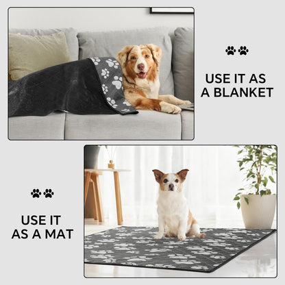 HOMBYS Double-Sided Indestructible Dog Blanket 40"x30", Chew Proof Tear-Resistant Pet Blanket for Aggressive Chewers, Duranble Furniture Protector for Sofa Bed & Crate, Grey