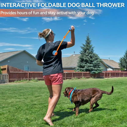 Retractable Dog with Bright Tennis Beads Grip for Long-Distance Throws – Portable Exercise Tool for All Breeds Easy Unsullied Dog Ball Starter