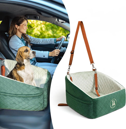 Dog Car Seat for Small & Medium Dogs - Crash-Protective, Non-Slip, Protects Car Interior, Detachable & Washable