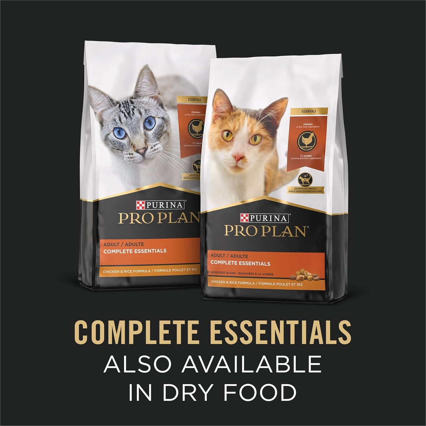 Purina Pro Plan High Protein Cat Food Complete Essentials Wet Cat Food Seafood Favorites Variety Pack 3 Ounce (Pack of 24)