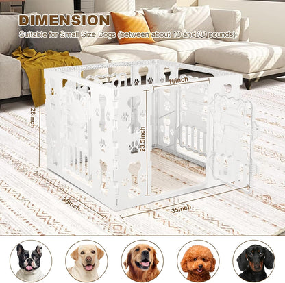 Dog Playpen for Dogs Indoor Small, Dog Play Pen Indoors/Outdoors, Puppy Playpen Indoor, Folding & Portable Dog Pen 4-Panel & 4-Door, Pet Fence Unique Design 2025, 26" High