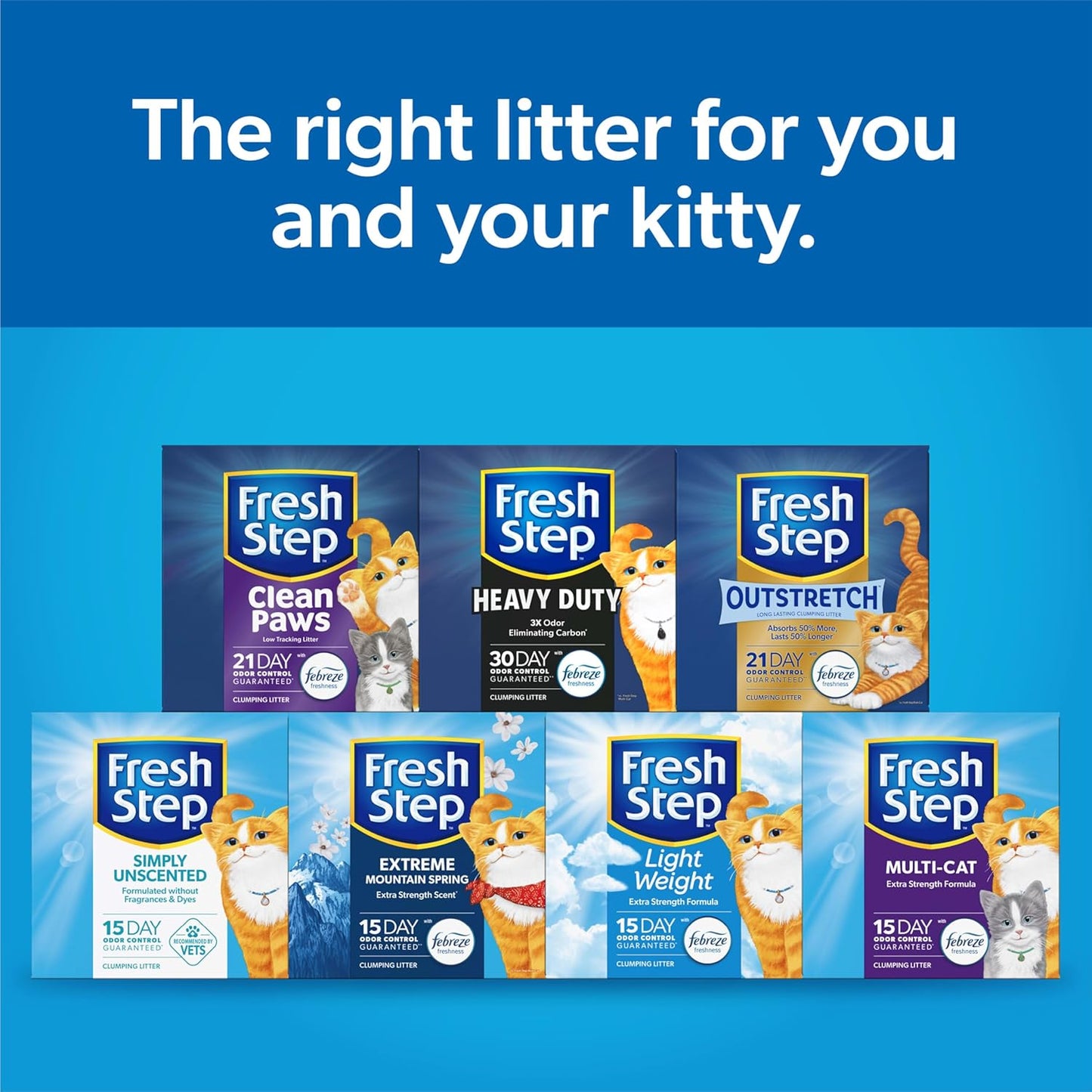 Fresh Step Clumping Litter With Febreze Freshness Gain Original Scent, Low-Dust Formula With Ammonia Block Technology, 14 lb. Box