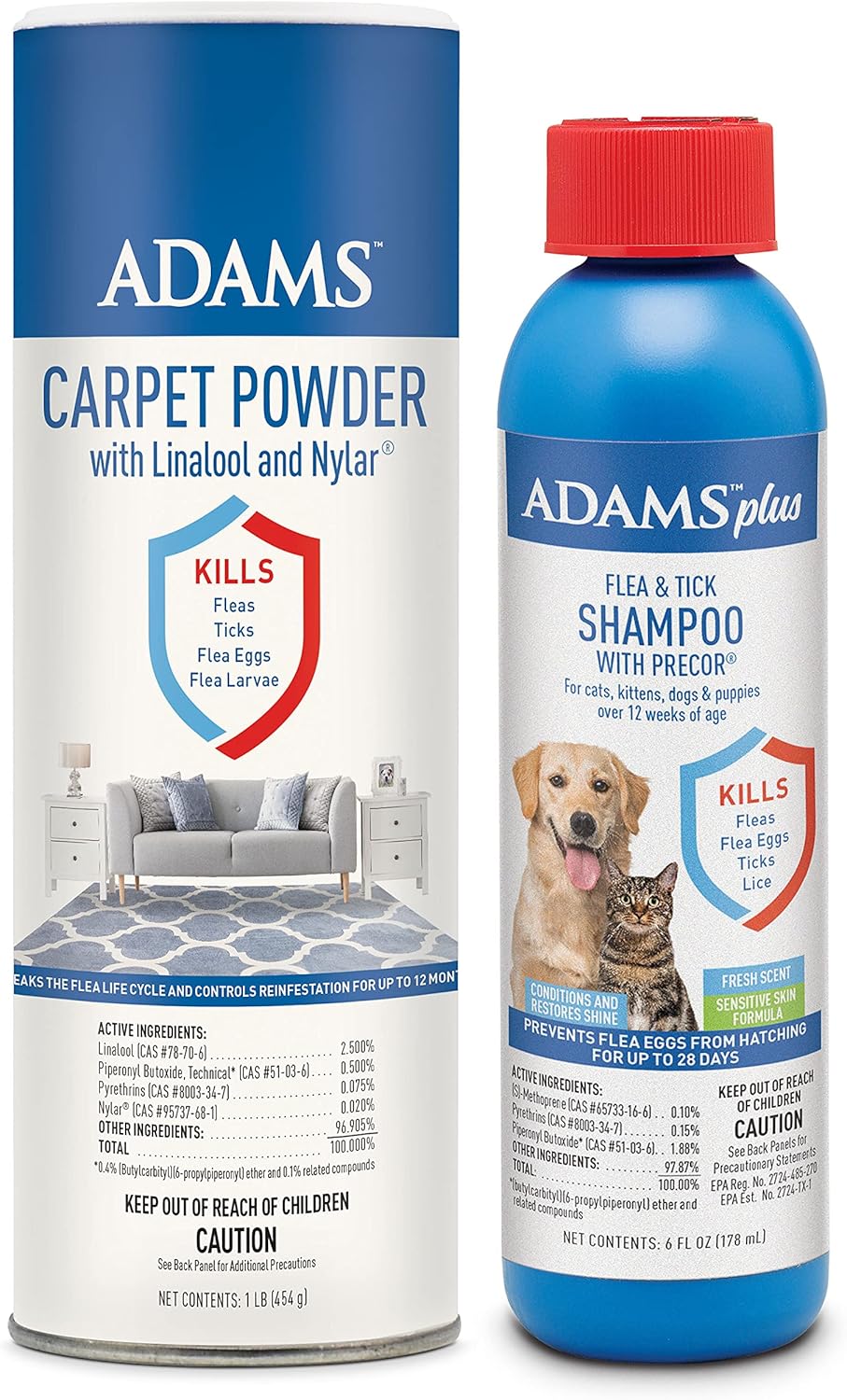 Adams Carpet Powder + Shampoo Bundle