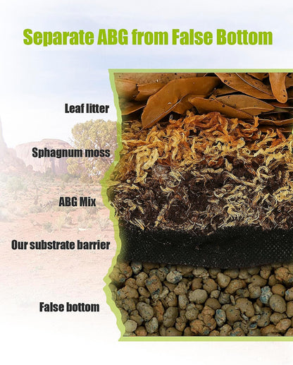 3Pcs 18"x18"Reptile Terrarium Substrate Barriers, Reptile Tank Accessories, Bioactive Terrarium Supplies for Frogs, Tarantula, Newts, Salamanders, Geckos, Skinks, Lizards, Snakes