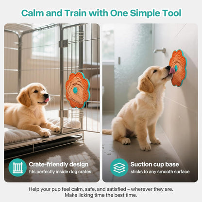 2 in 1 Lick Mat for Crate Training, Dog Slow Feeder Anxiety Relief Enrichment Pad with Suction Cups, Dishwasher Safe, BPA-Free Silicone for Small & Medium Dogs, 1 Pack