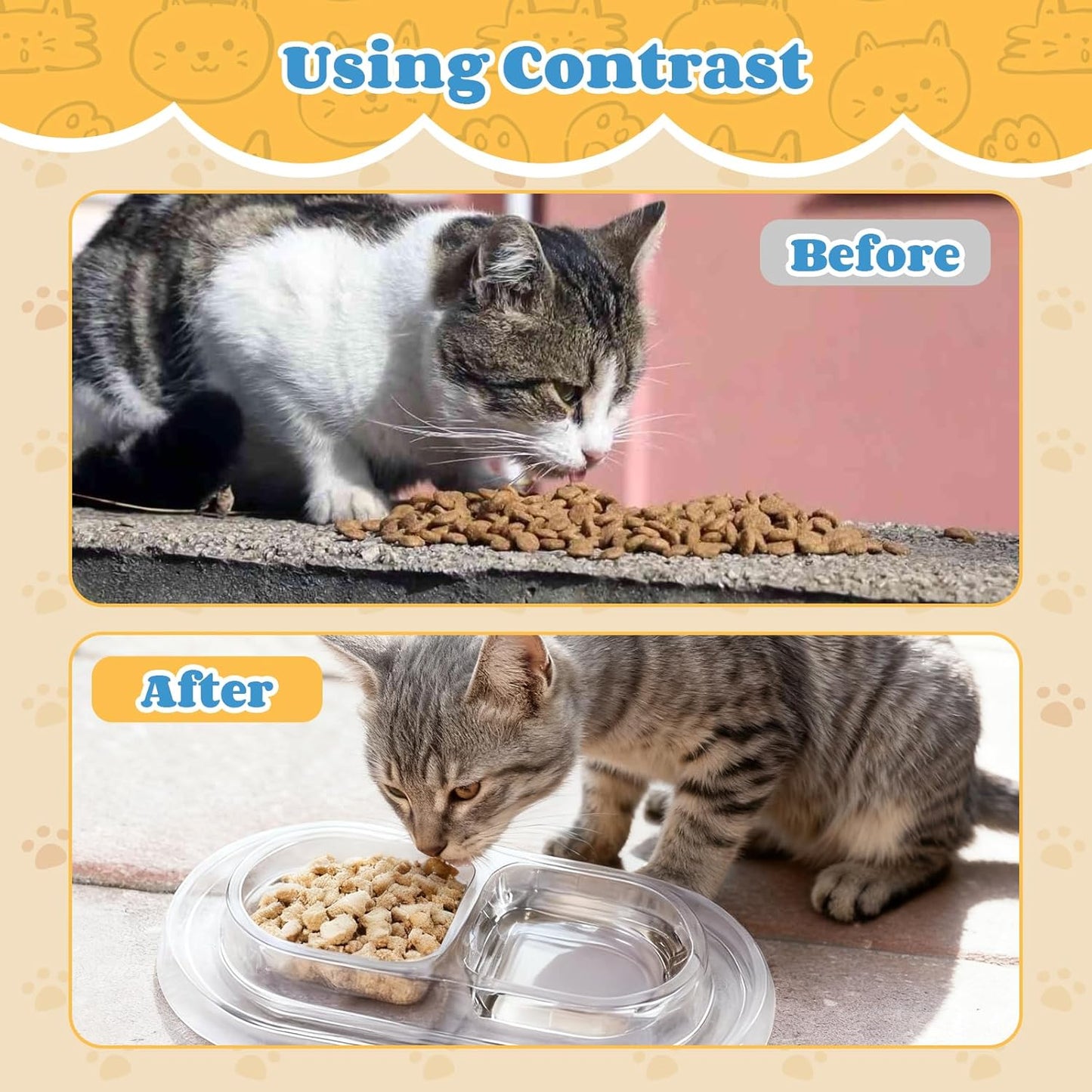 30 Pcs Disposable Cat Bowls with Ant Proof Moats - No Spill Double Bowl Tray for Stray & Outdoor Cats, Travel & Feeding - 30 Day Supply