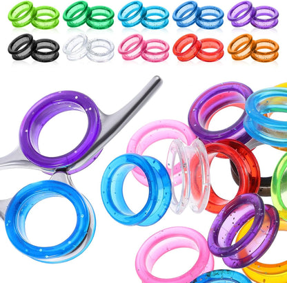 Silicone Scissors Finger Rings, 20 Pcs Soft Scissor Thumb Insert Finger Protection Ring for Pet Grooming Scissor Accessories Dog Grooming Shear Fingers Ring Inserts for Dog Hair Cutting