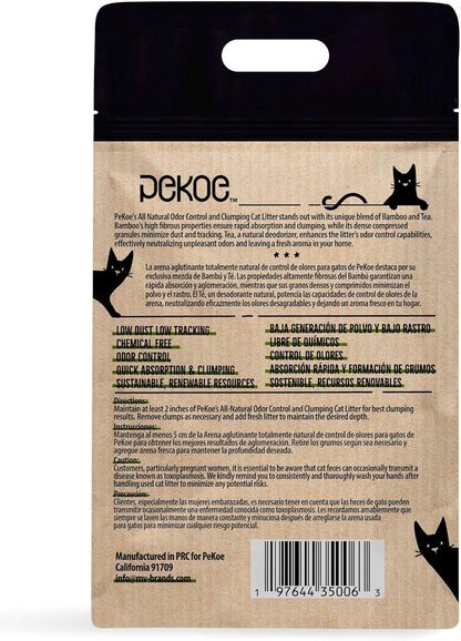 PeKoe All-Natural Odor Control & Clumping Cat Litter with Bamboo and Tea, 6-lb Bag (Pack of 1)