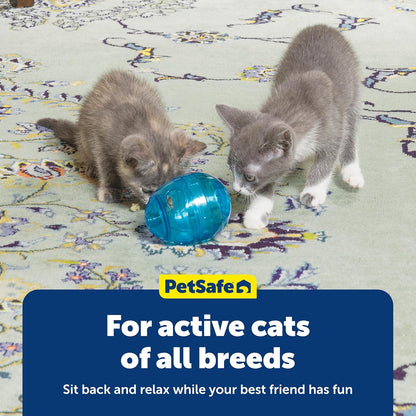 PetSafe FUNkitty Egg-Cersizer - Cat Toy - Slow-Feeder for Cats to Slow Down & Reduce Aggressive Eating - Durable Multi-Functional Enrichment Toy for Improved Digestion & Exercise