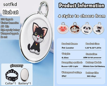 Cat Tracke Collar-GPS Tracker for Cats-Cat GPS Tracker-Pet Tracker for Cats| Android and iOS Universal | No Monthly Fee | Waterproof | Works with Any Collar