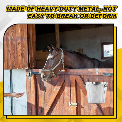 4 Pcs Horse Water Bucket Hook Portable Horse Bucket Hangers Removable Equestrian Stall Accessories Feeding Supplies Hang on Stall Walls or Doors