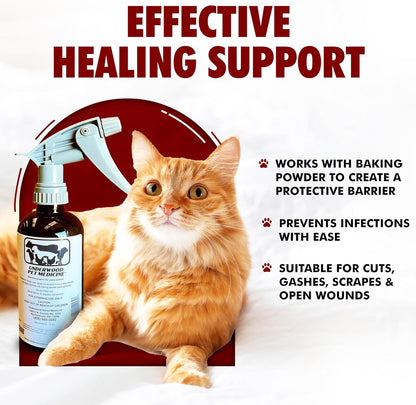 Underwood Pet Wound Care Spray – Versatile & Economical Wound Care Solution for All Animals - Prevents Infections, Gentle & Easy to Use - Antiseptic Spray Suitable for Cuts, Scrapes & Open Wounds