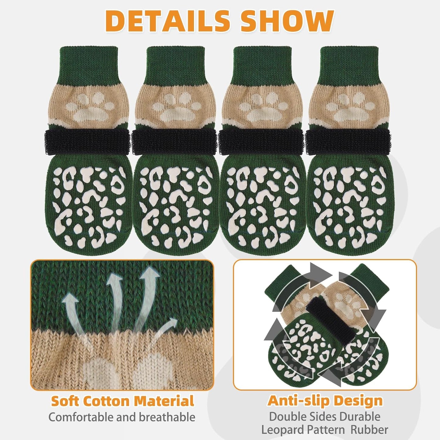 KOOLTAIL Dog Socks for Hot/Cold Pavement to Prevent Licking Paws for Hardwood Floors,Anti Slip,Pet Boots&Paw Protector with Grippers,Puppy Shoes Booties for Small Medium Large Senior Dogs