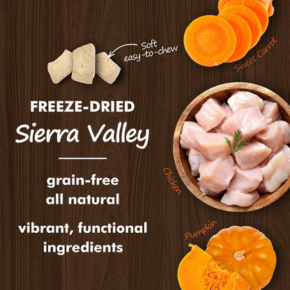 Freeze Dried Dog Treats Chicken Breast, 100% Pure Single-Ingredient Grain-Free, 2cm Tender Cubes for Medium Dogs, Hypoallergenic Low-Fat Snacks, Resealable Bag 6oz