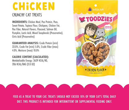 Weruva BFF Toodzies, Chicken Crunchy Cat Treats, 2oz Bag (Pack of 4)