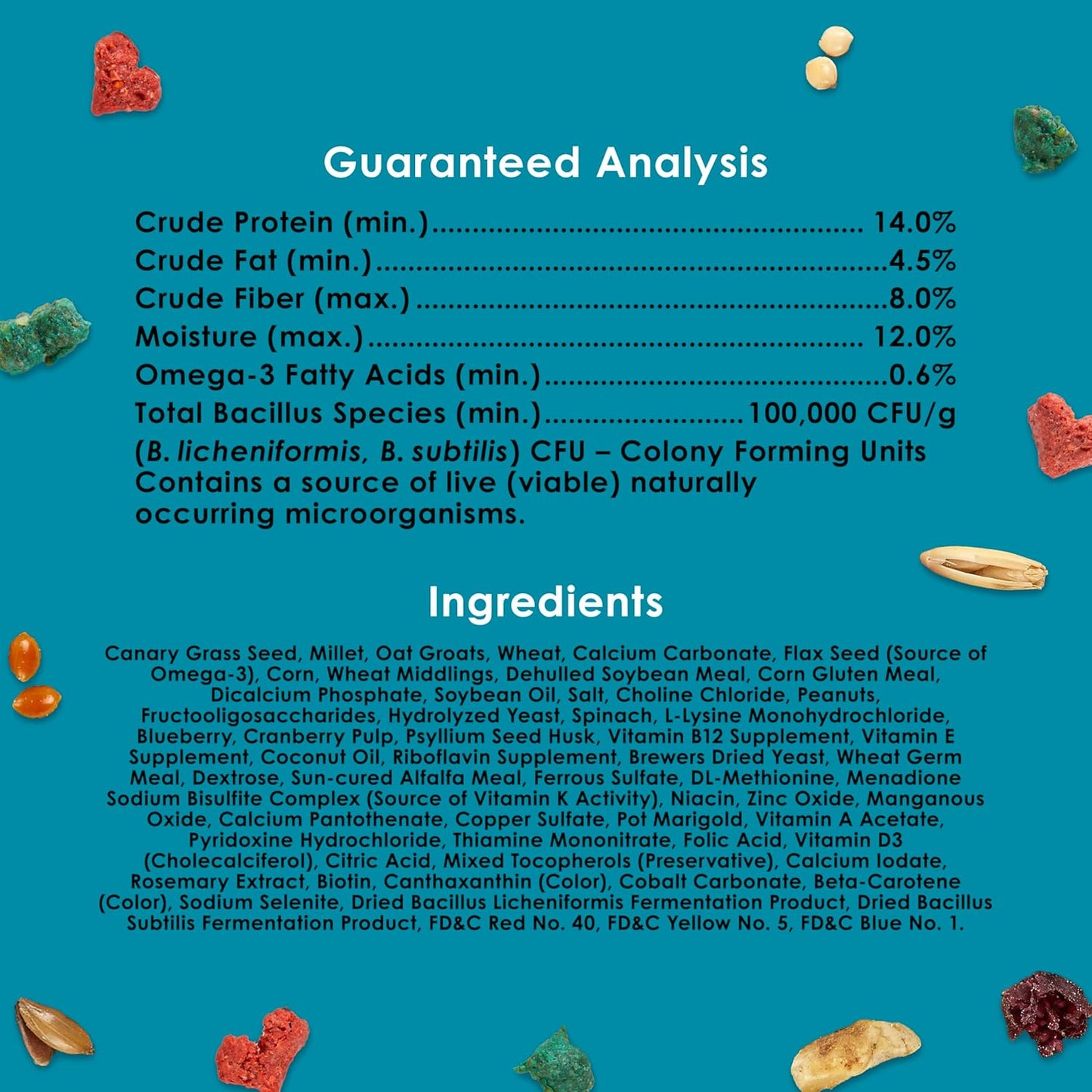 Kaytee Forti-Diet Pro Health Nourish+Protect Parakeet Food, Comprehensive Nutrition Backed by Science, Digestive Health, Immune Support, 2 pounds