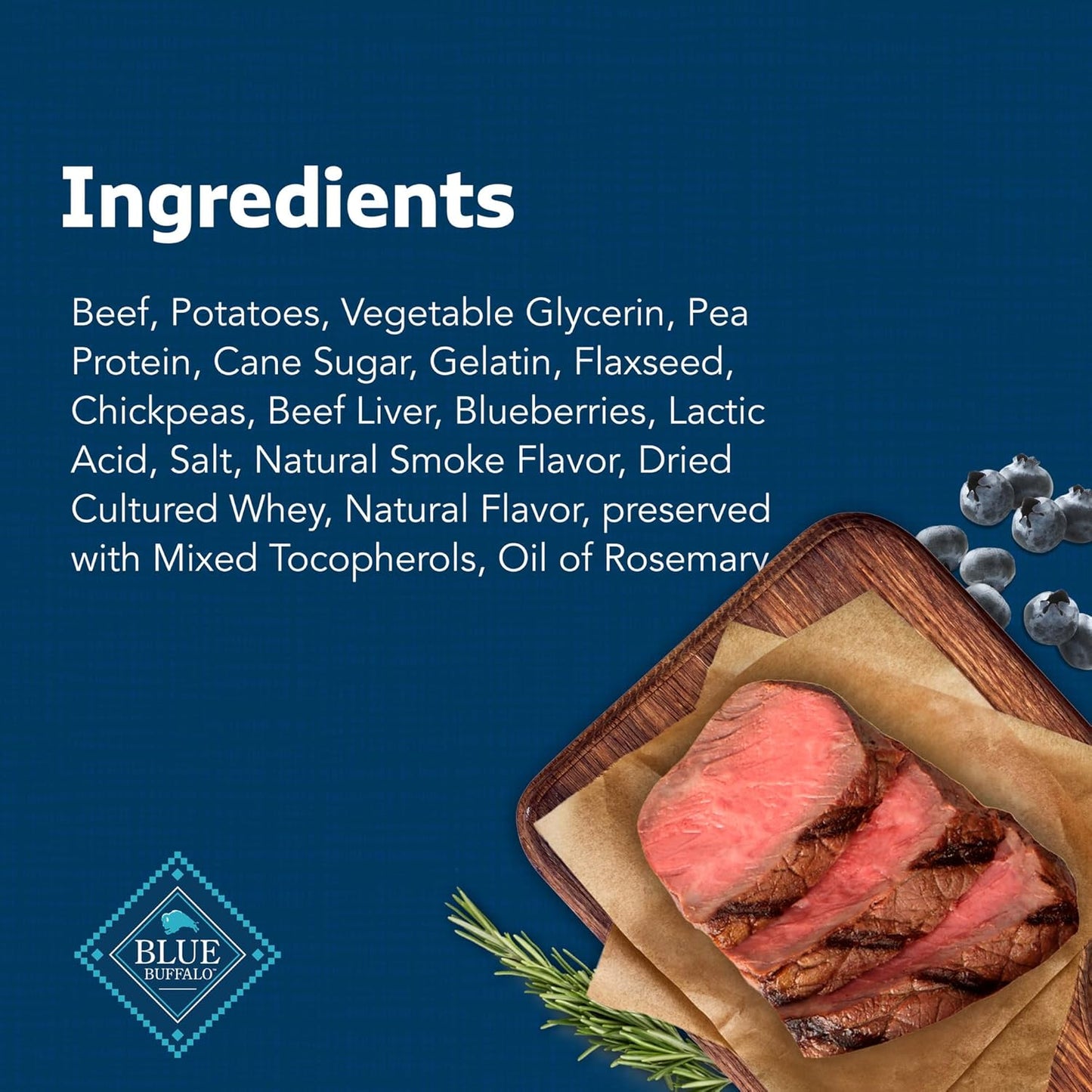 Blue Buffalo Stix Natural Soft Moist Dog Treats TOGO Beef Recipe, 1oz Bags, Pack of 12