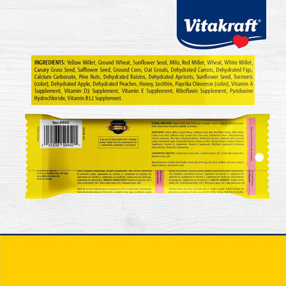 Vitakraft Crunch Sticks Cockatiel Treat - Apricot and Peach - Pet Bird Treat Toy, 3.5 oz