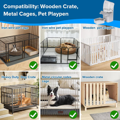 Kenond 50 oz Rabbit Water Dispenser,Gravity Dog Water Bowl Dispenser for Cage,Auto Water Bottle for Ferret,Cat,Dog and Other Animals, Compatible with Widemouth Cages, Wire Cages and Crates(Gary)