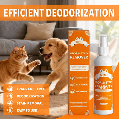 Pet Urine Odor Eliminator Spray, Stain & Strong Odor Eliminator -Designed for hard surface furniture, Carpet Stain Remover for Cat, Dog,Furniture, Beds