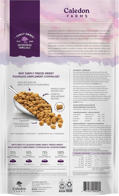 Caledon Farms Simply Freeze Dried Dog Food Beef Recipe 9.8oz