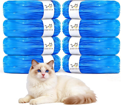 8 Pack Cat Litter Refill Bags Compatible with Litter Genie XL+/XL/Plus/Standard/Style/Pet Pail, Extra 80% Length 32 Months Use Time, Super Odor Control Litter Refills