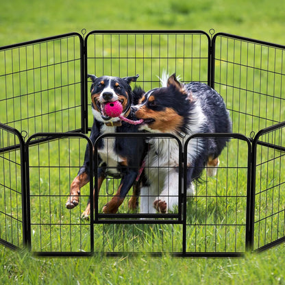 NEWBULIG Dog Playpen 8 Panels 24" Height Foldable Heavy Duty Metal Dog Exercise Playpen Puppy Fence for Indoor Outdoor Yard