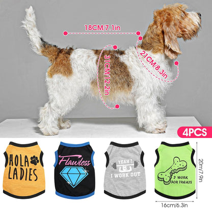 4 Pcs Chihuahua Clothes Cute Boy Dog Shirts for Small Dogs Soft Comfortable Black XXS Dog Clothes Pet Clothing Shirt for Teacup Dogs Yorkies Puppy Kitten