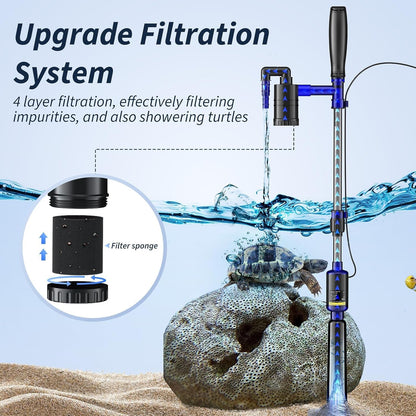 Fish Tank Cleaner, Aquarium Gravel Cleaner, 530GPH/32W Electric Fish Tank Cleaning Tools, Adjustable Water Flow Aquarium Gravel Cleaner, Turtle Tank Gravel Cleaner Vacuum for Wash Sand, Water Changing