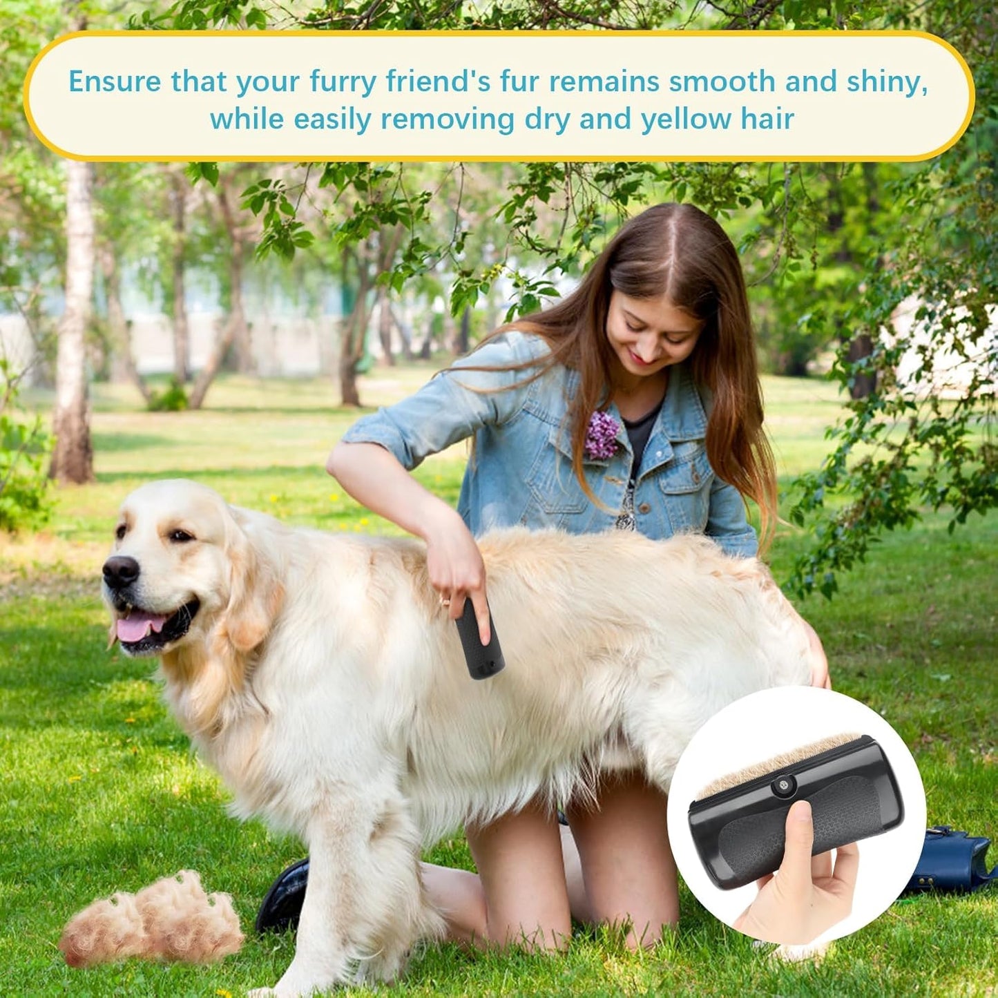 2025 Upgrade Deshedting Dog Brush & Cat Brush - Dog Undercoat Brushs with Comfort Grip, Pet Hair Removal Tool for Shedding - Fits Short Hair Pets (4 Inches)