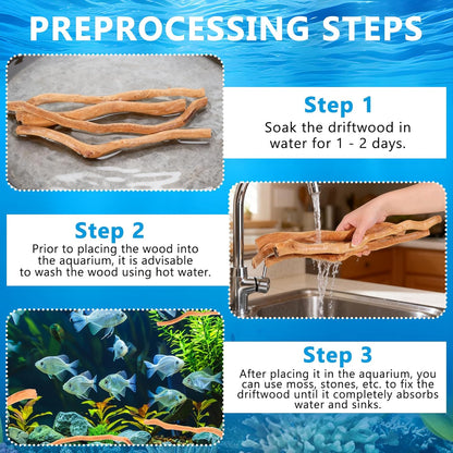 250g Natural Driftwood for Aquarium, Mix Natural Wood Roots, Wood Long Driftwood, Applies to Reptile Branches Terrarium, Driftwood for Aquarium Decor