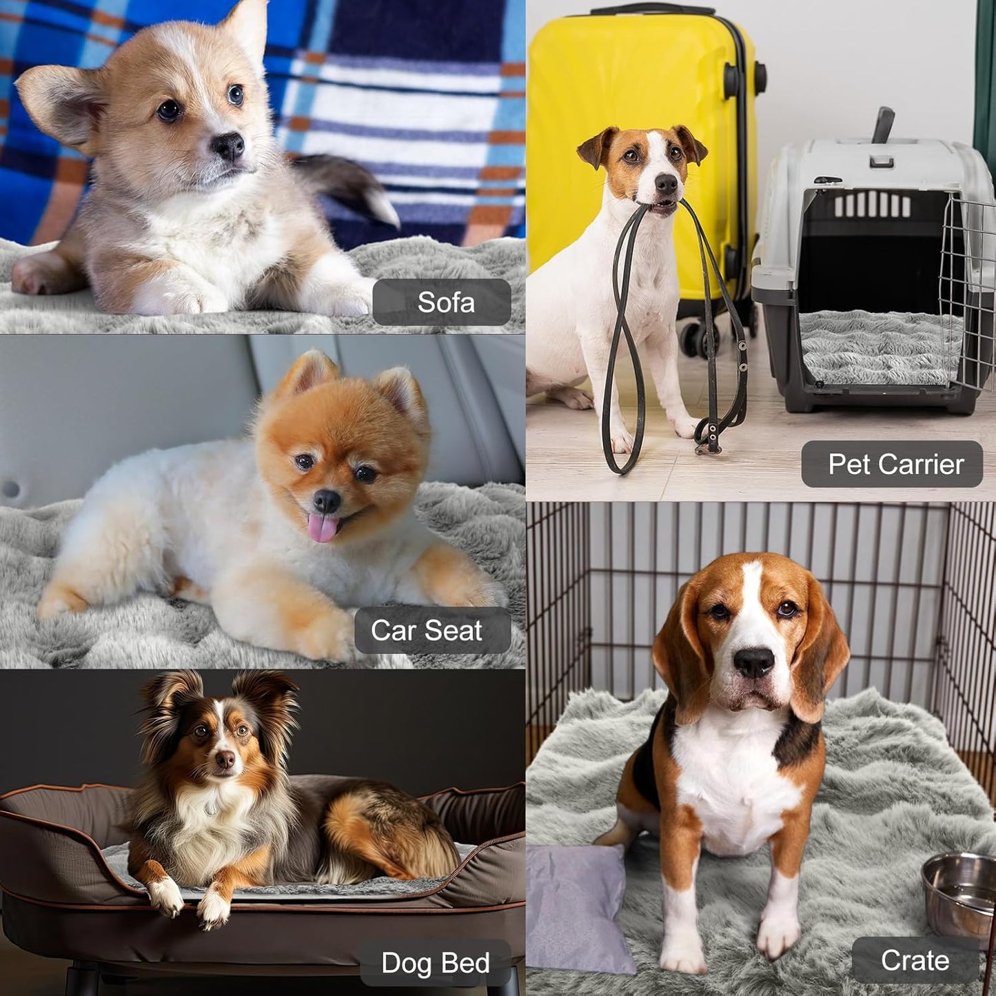 3 Pack Gray Self Warming Cat Bed Indoor 16''x24'' Self Heating Cat Mat Ultra Soft Thermal Kitten Bed Heated Pet Dog Pad Washable Removable for Outdoor Use Non Slip Reflect Body Heat