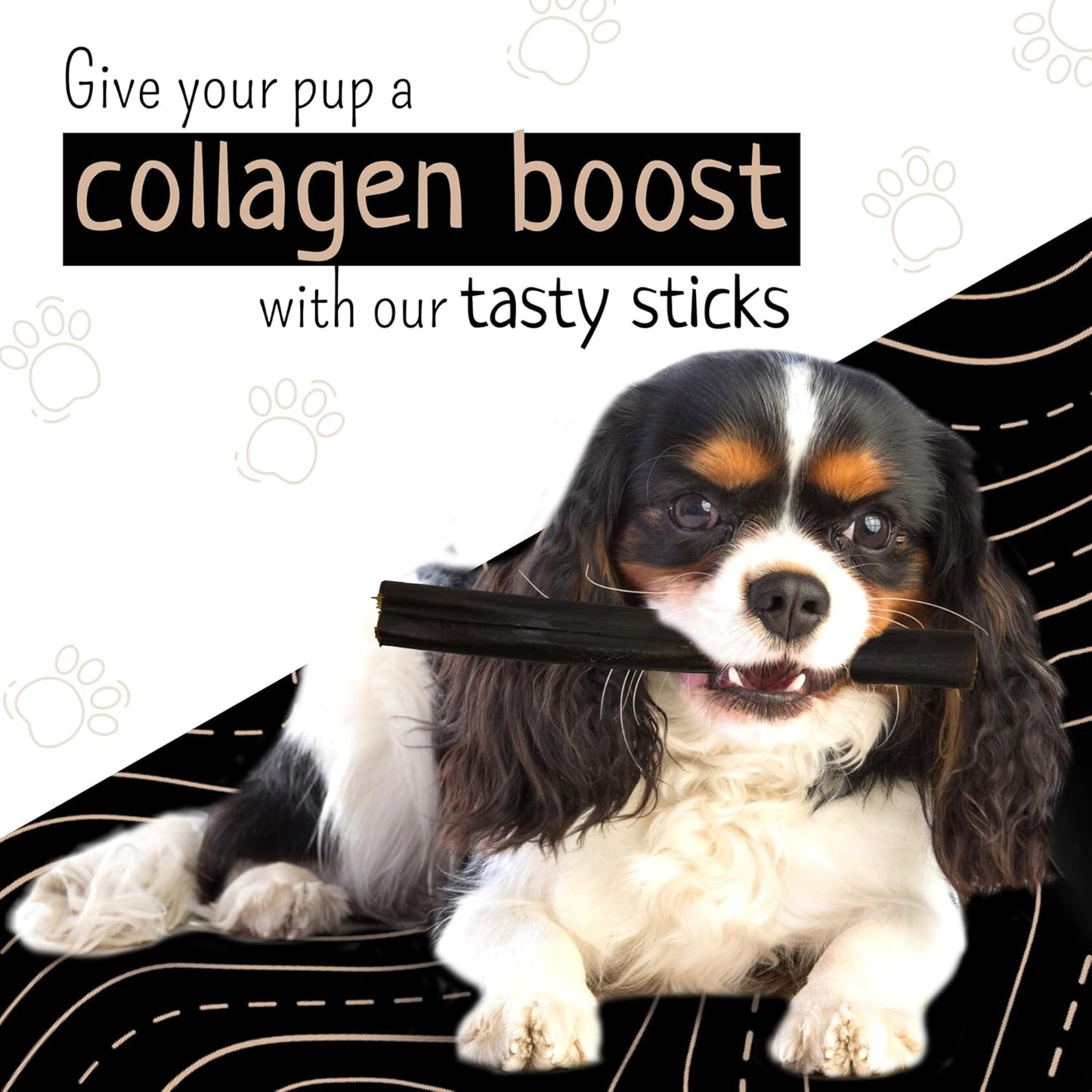 Collagen Sticks - 12 Inch Beef Collagen Sticks for Dogs - Collagen Chews for Dogs - Long Lasting Collagen Sticks for Small Dogs - Supports Healthy Joints, Skin & Coat - Pack of 10